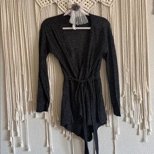 Out From Under Urban Outfitters Long Sleeve Leila Wrap Romper Gray